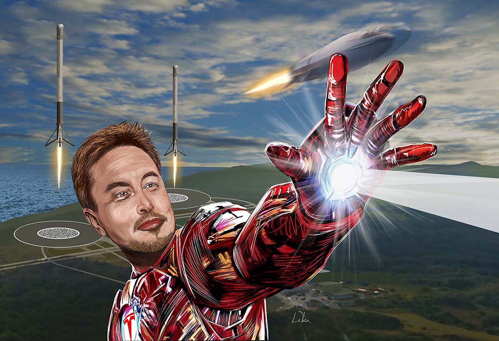 Iron Musk Editorial Art